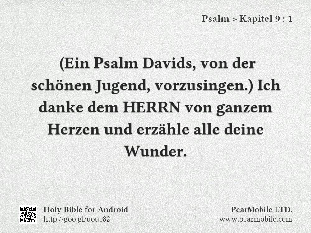 Psalm, Kapitel 9:1